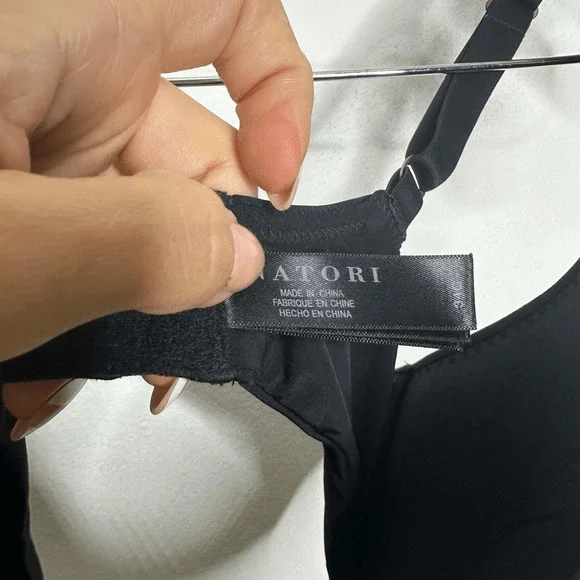 Natori PURE LUXE CUSTOM COVERAGE CONTOUR UNDERWIRE BRA BLACK smooth womens 34C - Picture 4 of 6